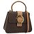 Céline CELINE Macadam Canvas Circle Hand Bag PVC Leather 2way Brown Gold