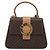 Céline CELINE Macadam Canvas Circle Hand Bag PVC Leather 2way Brown Gold - vista 2