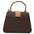 Céline CELINE Macadam Canvas Circle Hand Bag PVC Leather 2way Brown Gold - vista 3