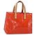 LOUIS VUITTON Monogram Vernis Reade PM Hand Bag Red Rouge M91088 LV