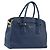 PRADA Handtasche Leder Blau Goldfarben