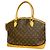 Borsa a mano Louis Vuitton Monogram Lockit Horizontal Marrone