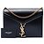 Borsa Saint Laurent Monogram Cassandra con chiusura in pelle di vitello liscia nera Nero - vista 7