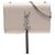 Saint Laurent Borsa a Tracolla Kate Tassel in Pelle Effetto Coccodrillo Marrone Medium Monogramma Beige