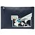 Clutch Prada Blue Saffiano Monkey Robot Blu navy
