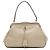 Prada Beige Goatskin Madras Cerniera Frame Handtasche