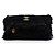 Clutch Chanel Black Paris Cosmopolite in tweed con frange Nero