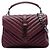 Borsa Satchel College Saint Laurent Rossa Medium in Pelle di Pecora Chevron Monogram Rosso Bordò