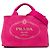Borsa Tote Prada Small Canvas Canapa Logo Rosa