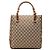 Gucci Beige GG Canvas Bamboo Tote