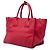 Tote aperta convertibile Prada in Vitello Daino rosso con tasca frontale - vista 2