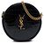 Borsa Camera Saint Laurent in vinile vernice nero effetto coccodrillo