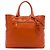 Borsa Tote Convertibile Prada Orange Vitello Daino con Zip Anteriore Arancione