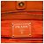 Borsa Tote Convertibile Prada Orange Vitello Daino con Zip Anteriore Arancione - vista 5