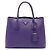 Prada Borsa Satchel Doppia in Pelle Saffiano Viola Medium Porpora Viola scuro