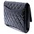 Clutch de aba acolchoada em verniz preto Chanel CC com corrente - vista 2
