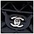 Clutch de aba acolchoada em verniz preto Chanel CC com corrente - vista 5