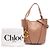 Borsa Spin Chloé in pelle di vitello grana grossa marrone Small Carne - vista 7