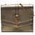 Saint Laurent Brown Medium Metallic Leather Monogram Sulpice Crossbody Marrone Bronzo