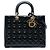 Dior Black Large Patent Cannage Lady Dior Nero