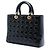 Dior Black Large Patent Cannage Lady Dior Nero - vista 2