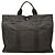 Hermès Gray Canvas Herline MM Braun Anthrazitgrau