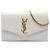 Cartera con cadena Uptown Saint Laurent de piel con relieve de cocodrilo blanco