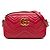 Gucci Borsa a tracolla Small GG Marmont in pelle matelassé rossa Rosso