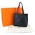 Hermès Hermes Double Sens 28 Wendbare Tote Handtasche Schwarz Orange