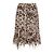 Falda Marella de seda con estampado animalier y volantes Castaño Beige