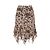 Falda Marella de seda con estampado animalier y volantes Castaño Beige - vista 2