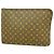 Louis Vuitton Monogram Pochette Document Clutch Bag Marrone