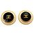 Orecchini a clip Chanel Coco Mark Nero Bianco D'oro