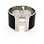 Bracciale Hermès Clic Clac TGM Nero Argento - vista 4