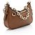 Mini borsa a tracolla in pelle con emblema GG in rilievo Gucci Marrone - vista 2