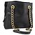 PRADA Bolso de hombro con cadena de piel negro y dorado