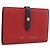 Céline CELINE Large Strap Wallet Bifold Wallet Leather Red Gold Tone