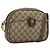 GUCCI GG Supreme Web Sherry Line Shoulder Bag PVC Beige Gold