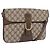 GUCCI GG Supreme Shoulder Bag PVC Leather Beige Gold Tone