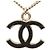 Collana con ciondolo a catena Chanel Coco Mark Nero D'oro - vista 3