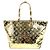 Borsa Louis Vuitton Monogram Miroir Bellevue GM D'oro