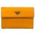 Prada Triangle Logo Plate Nylon Bi-fold Geldbörse Orange