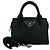 Borsa Prada Christen in pelle Saffiano con logo triangolare in metallo Nero