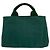 Tote Prada Canapa Triangle Logo Hardware Canvas Bag Green - view 3