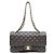 Borsa a tracolla Chanel Classic Flap in pelle caviar nera matelassé Nero