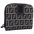 Portafoglio FENDI Zucchino Canvas Navy Silver Auth 200177 Argento Blu navy