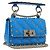Borsa a tracolla VALENTINO Micro Rockstud Chain in pelle 2way Blu Auth 198466V Argento