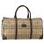 Borsa Boston Burberrys Nova Check PVC Leather Beige Gold Tone Auth ep15687