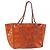 Borsa a tracolla CHANEL Triple Coco Chain in vernice Arancione Silver CC Auth 200643 Argento