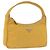 Pochette a mano PRADA Nylon Giallo Argento Auth 197846